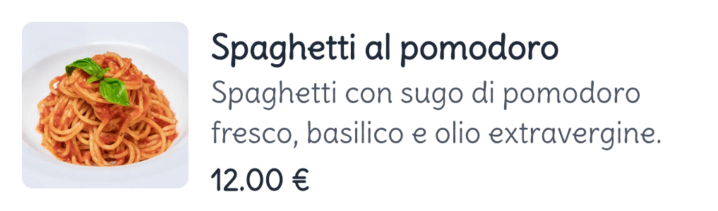 Menu in italiano